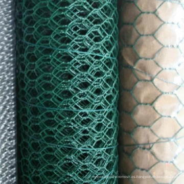 Malla de alambre hexagonal recubierta de PVC verde